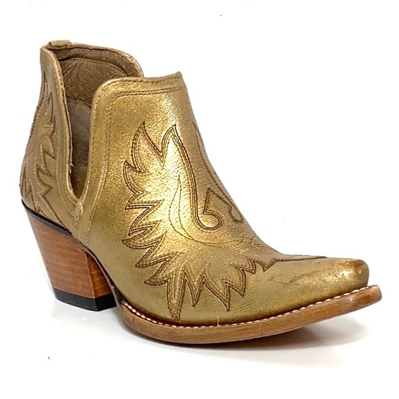 Ariat Shoes - Ariat Gold Perforated Leather Western Booties 6.5B